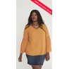 Blusa lisa amarillo mostaza para tallas grandes